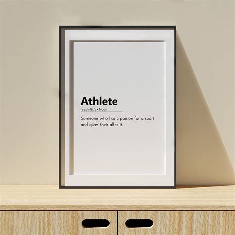 Athlete Definition Athlete Quotes Athlete Gift Athlete Poster Gym