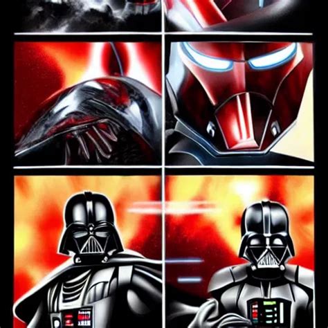 Iron Man Vs Darth Vader Battle Scene Movie Scene Stable Diffusion