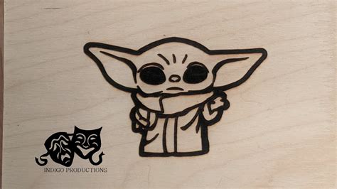 Grogu Baby Yoda From The Mandalorian Laser Engraving 4k Youtube