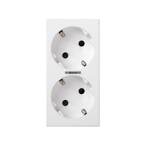 Double prise Schuko 16 A 250 V avec sécurité LED et bornage à vis