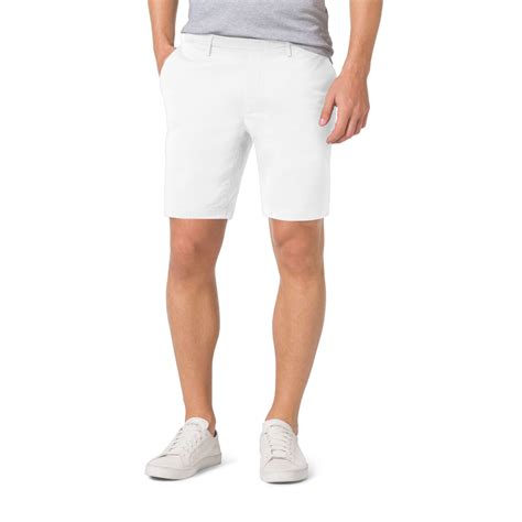 Michael Kors Slim Fit Stretch Twill Shorts In White For Men Lyst