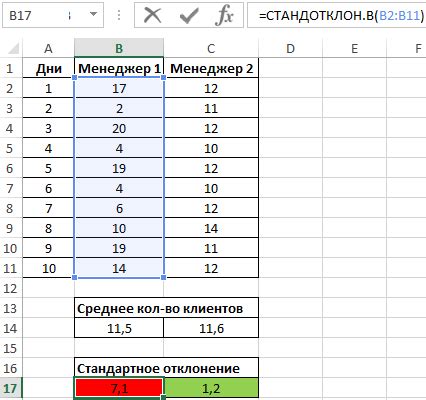 Функции СТАНДОТКЛОН.В, СТАНДОТКЛОН.Г, СТАНДОТКЛОНА и СТАНДОТКЛОНПА в Excel