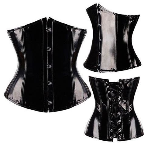 Bustier femme Corset amincissant Sexy en PVC pour femmes Lingerie en plastique et acier désossé