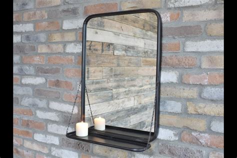 Industrial Bathroom Mirror With Shelf Semis Online