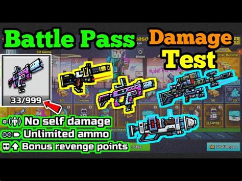 New Battle Pass Weapons Damage Test In Pixel Gun 3D YouTube