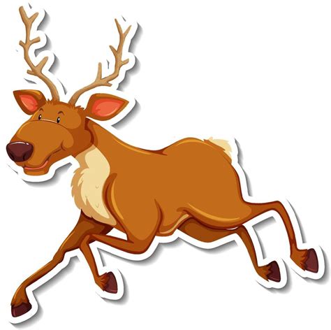 Deer Running Cartoon Character Sticker 3763961 Vector Art At Vecteezy