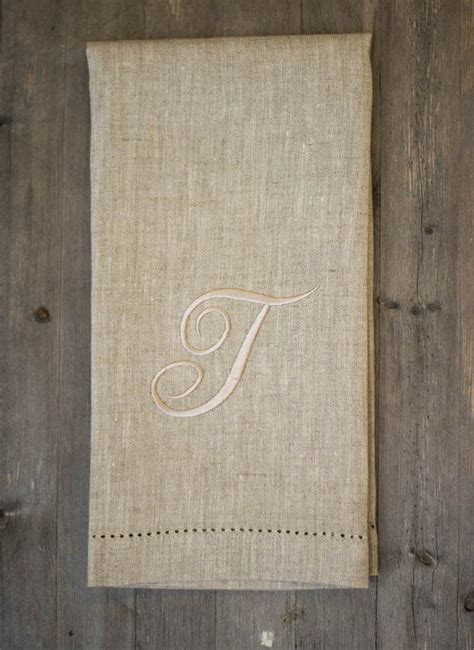 Embroidered Monogrammed Linen Guest Towel Hand Towel Etsy Linen