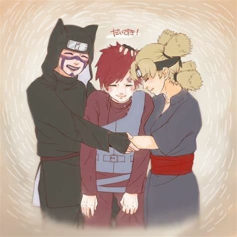 Sand Siblings Gaara Kankuro Temari Hugging Crying Happy Text