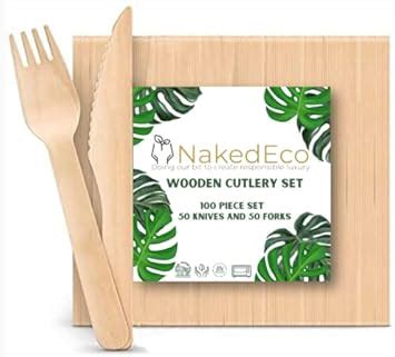 Amazon Naked Eco Disposable Wooden Cutlery Sets Knives