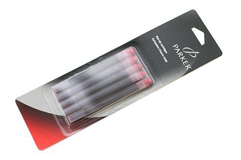 Parker Quink Fountain Pen Ink Cartridge Red Pack Of 5