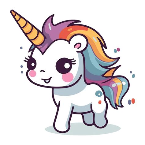 Premium Vector Cute Cartoon Unicorn Vector Illustration Isolated On A White Background