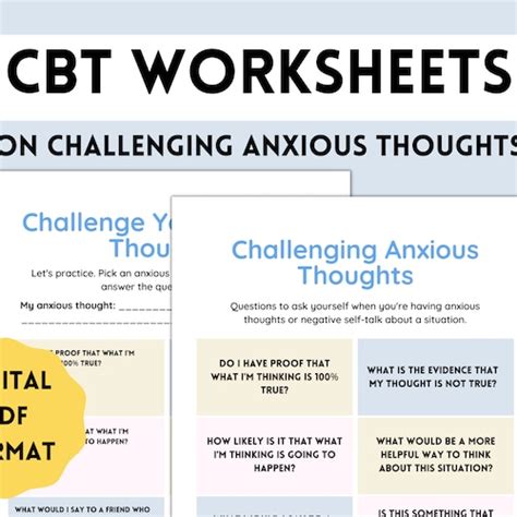 Cbt Worksheets Bundle Cbt Interventions For Teens And Adults Etsy