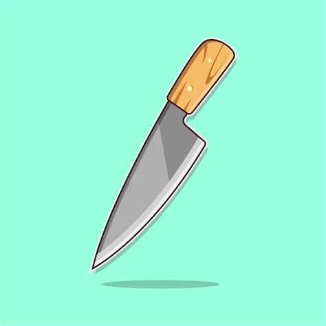 Cuchillo De Cocina Con Estilo De Dibujos Animados Vector Premium