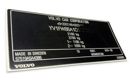 Naklejka znamionowa Volvo odtworzenie - EUROGRAV
