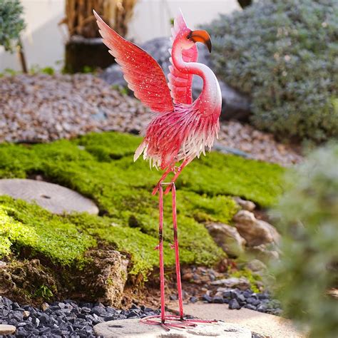 Amazon Tiejiajiang Metall Flamingo Garden Statues Flamingo Decor