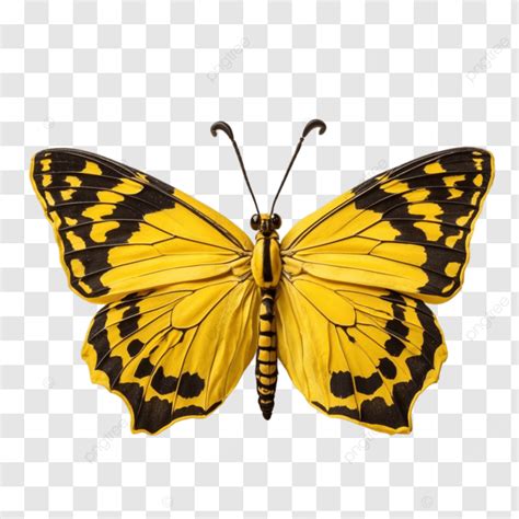 A Yellow Butterfly With Black Spots On Its Wings Elegance In Flight