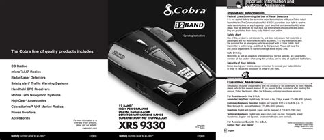 Cobra Electronics Xrs Radar Detector User Manual A