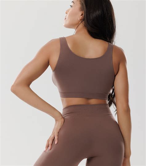 Naked Seamless Set With Crop Top In Cappuccino Thesecretshape
