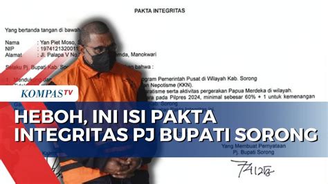 Beredar Pakta Integritas PJ Bupati Sorong Dan Kepala BIN Menangkan