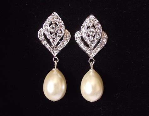 Clip On Bridal Earrings, Pearl Drop Wedding Earrings #2529109 - Weddbook