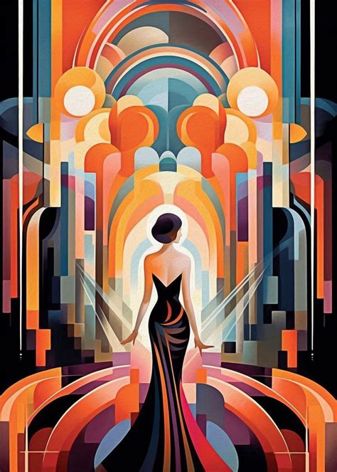 Vintage Art Deco Poster Poster Picture Metal Print Paint By David