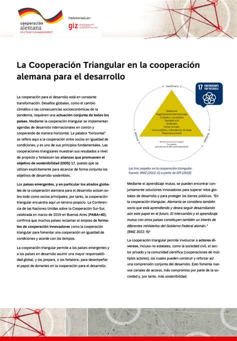 Factsheet La Cooperaci N Triangular En La Cooperaci N Alemana Para El