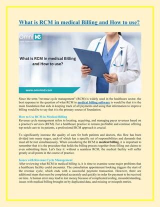 What Is RCM In Medical Billing And How To Use PDF