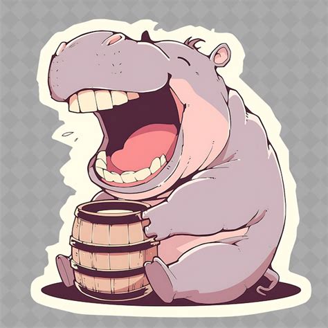 Premium Psd A Rhinoceros With A Cartoon On His Mouth And The Words