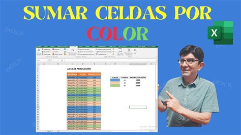 Sumar Celdas Por Color En Excel Youtube