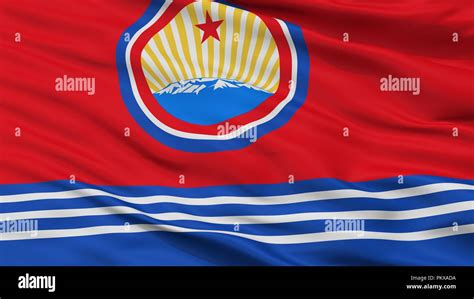 North Korea Naval Ensign Flag Closeup View 3d Rendering Stock Photo