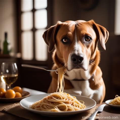 Spaghetti-Eating Dog in Picasso Style | Stable Diffusion Online