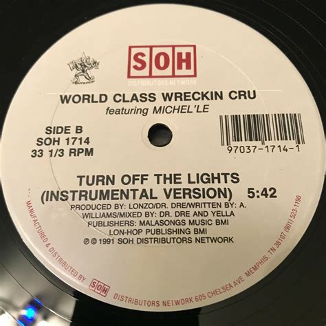 World Class Wreckin Cru Turn Off The Lights Vinyl Record 1991 Hip Hop