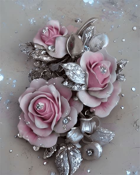 Beautiful Shabby Chic Glittery Full Background With Beautiful Vintage