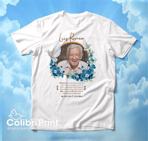 Playera funebre de luto diseño 2 Colibrí Print México