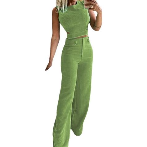 Slim Fit Sleeveless Button Suit Pantsuit Suit Style Sleeveless Suit