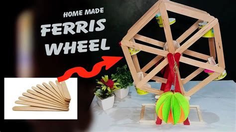 Diy Ferris Wheel Popsicle Sticks Crafts Home Made Diy Youtube