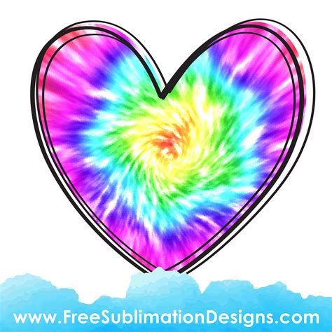 Free Sublimation Print Tie Dye Love Heart Sublimation Print Png File