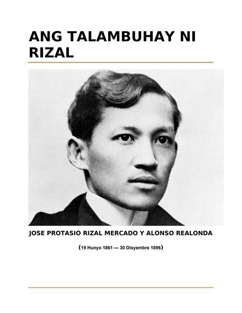 Solution Talambuhay Ni Jose Rizal Studypool