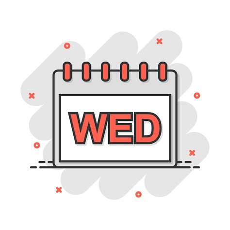 Premium Vector Vector Cartoon Wednesday Calendar Page Icon In Comic