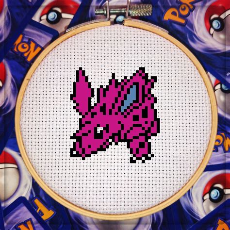 Pokémon 033 Nidorino 8 bit Pixel Cross Stitch Pattern PDF Etsy