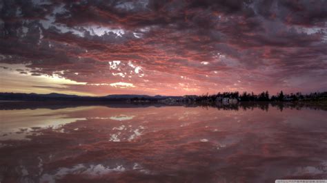 Wallpaper Sunset Sea Lake Nature Reflection Sky Sunrise