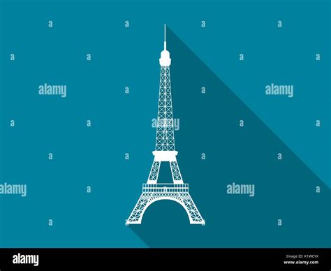 Torre Eiffel Icono Plana Con Larga Sombra Ilustraci N Vectorial Imagen