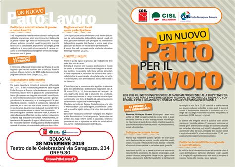 Cgil Cisl Uil ER Un Nuovo Patto Per Il Lavoro Per Lo Sviluppo Dell