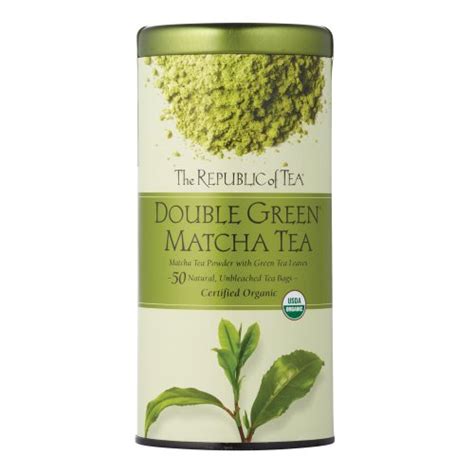 The Republic Of Tea Double Green Matcha 50 Tea Bags Gourmet Blend Of