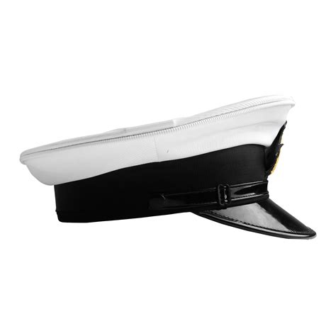 White Officer Peak Cap | High-Quality Merchant Navy Headgear