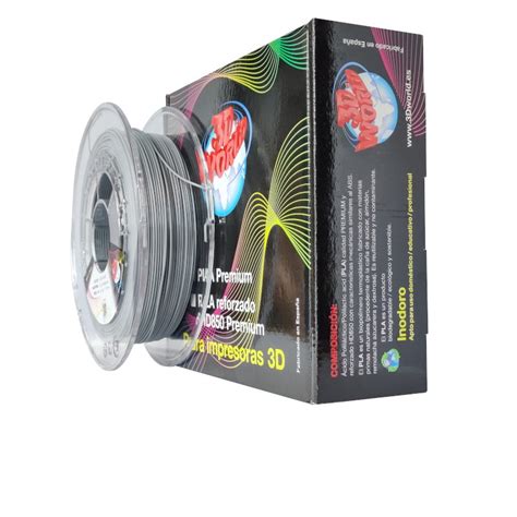 3D World Bobina De Filamento PLA Premium 1 75mm 500gr Gris Nube