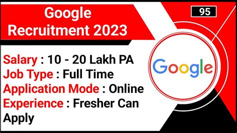 Google Recruitment 2023 Application Engineer Jobs Fresher Job In