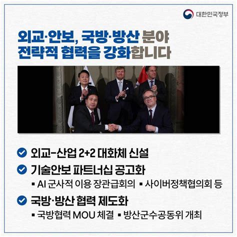 한 네덜란드 반도체 동맹 구축경제·국방 협력 강화 전체 카드한컷 멀티미디어 대한민국 정책브리핑