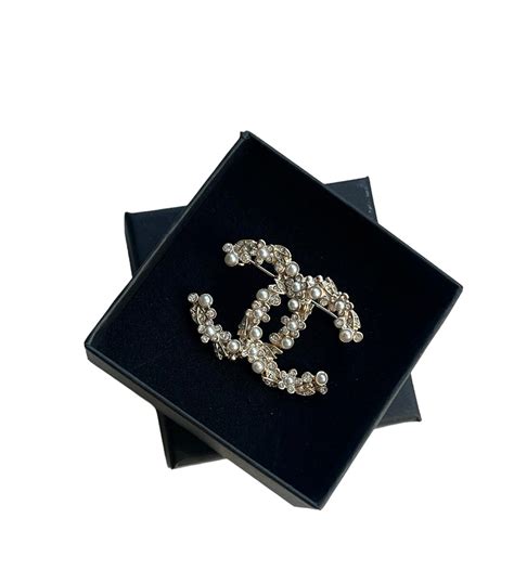 Chanel Flower Brooch With Pearls / Crystals - Etsy