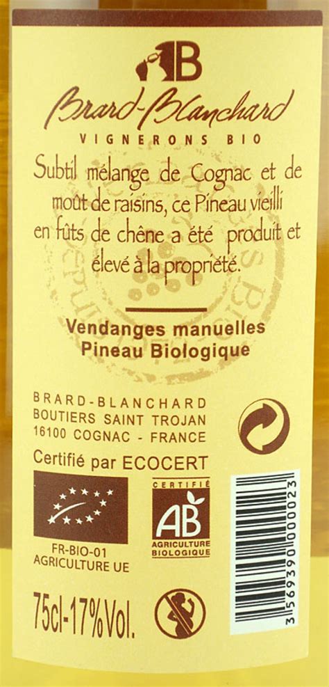 Brard Blanchard Bio Pineau Des Charentes Blanc Vol L